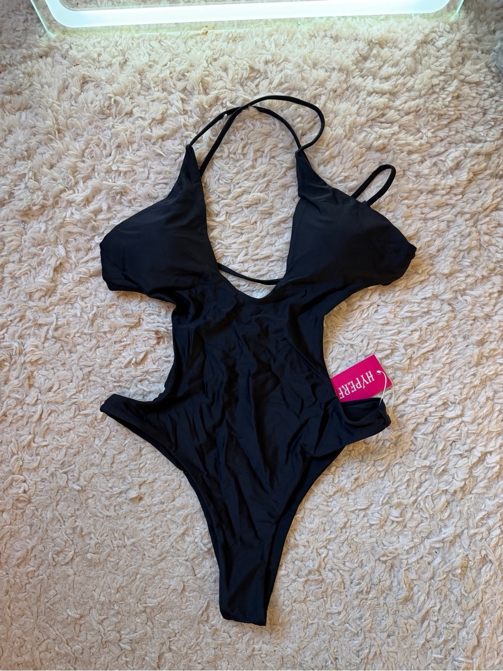 SHEIN Black Cutout One-Piece Swimsuit
